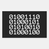 BINARY NERD RECTANGULAR STICKER (Voorkant)