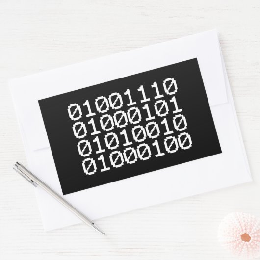BINARY NERD RECTANGULAR STICKER (Envelop)