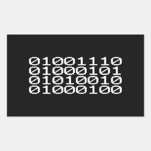 BINARY NERD RECTANGULAR STICKER