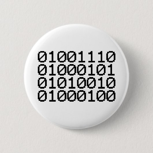 BINARY NERD RONDE BUTTON 5,7 CM (Voorkant)