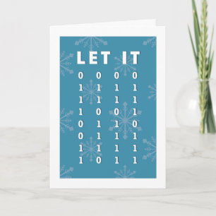 Binary Snow Holiday Greeting Card is ingevuld Feestdagen Kaart