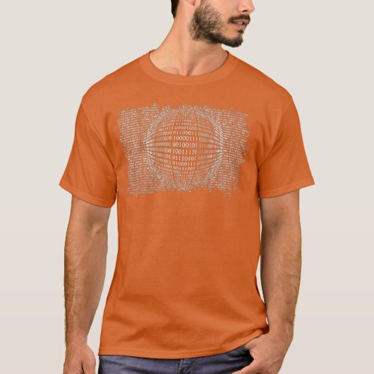 Binary Sphere Computer Programmer Coder Geek T-shirt (Voorkant)