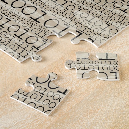 Binary Trendy Funky Nerd Nerdy Geek Retro Legpuzzel (Zijkant)