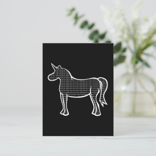 Binary Unicorn Briefkaart (Staand voorkant)