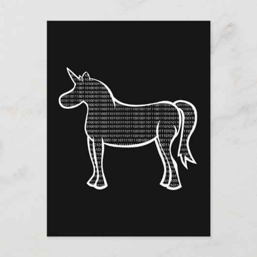 Binary Unicorn Briefkaart (Voorkant)