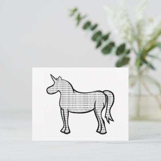Binary Unicorn Briefkaart (Staand voorkant)
