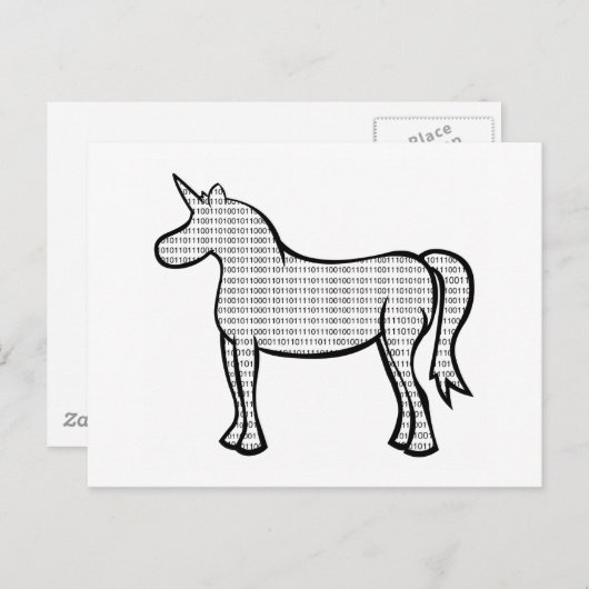 Binary Unicorn Briefkaart (Voorkant / Achterkant)
