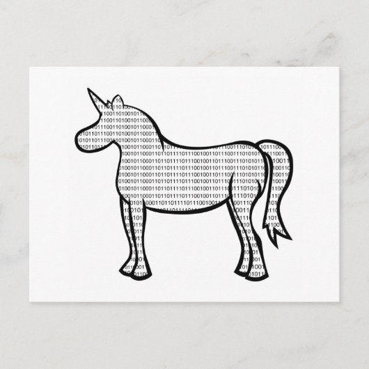 Binary Unicorn Briefkaart (Voorkant)