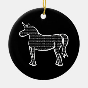 Binary Unicorn Keramisch Ornament