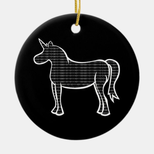 Binary Unicorn Keramisch Ornament (Voorkant)