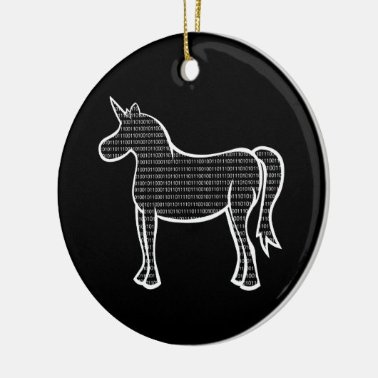 Binary Unicorn Keramisch Ornament (Links)