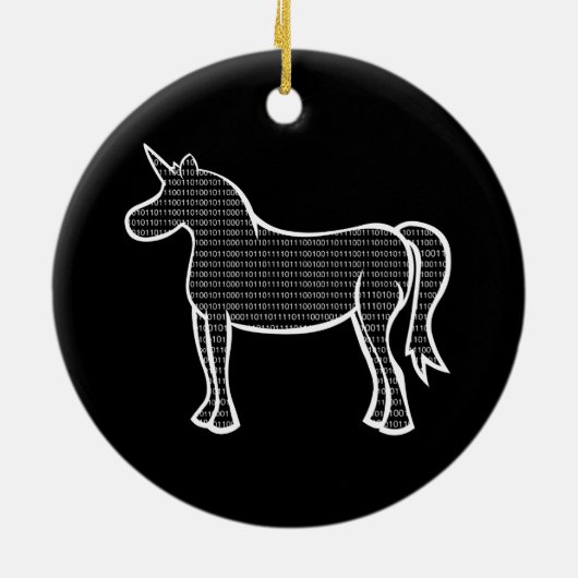 Binary Unicorn Keramisch Ornament (Achterkant)