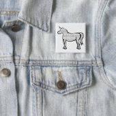 Binary Unicorn Vierkante Button 5,1 Cm (In situ)
