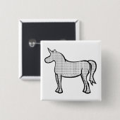 Binary Unicorn Vierkante Button 5,1 Cm (Voorkant /achterkant)