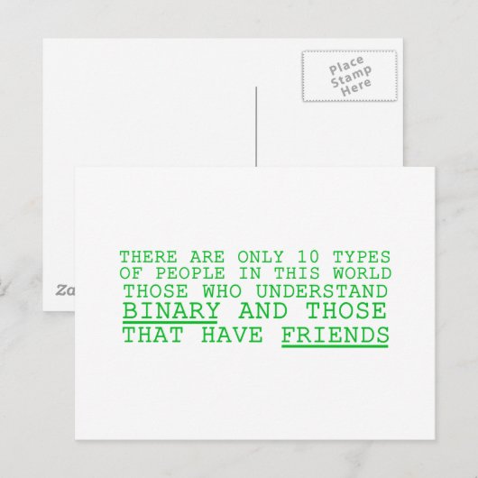 Binary vs. Friends Briefkaart (Voorkant / Achterkant)