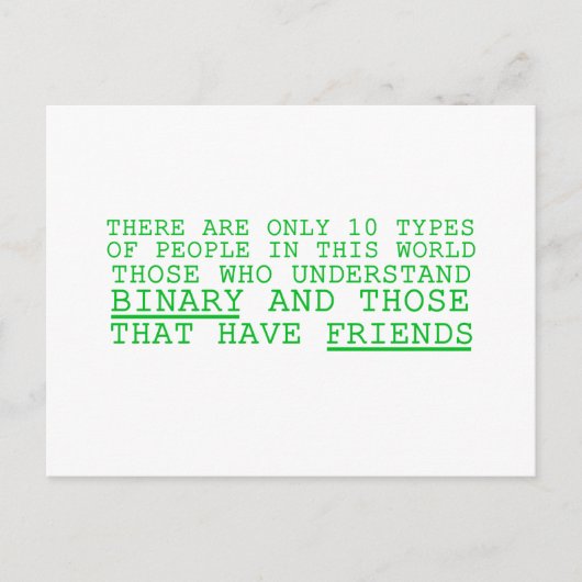 Binary vs. Friends Briefkaart (Voorkant)