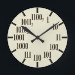 Binary Wall Clock Ronde Klok<br><div class="desc">Do you live and breathe technology, especially IT? Then you owe it to the roots of modern progress to have this nostalgic binary wall clock as your everyday time-keeping shrine. Het is traditional sexagesimal time in a binary format.</div>