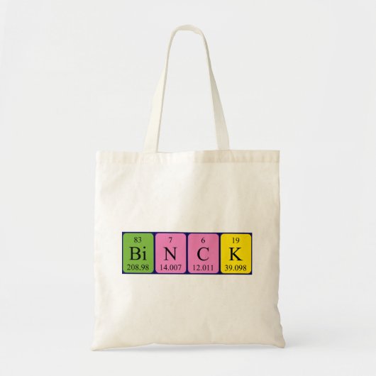 Binck periodieke lijstnaam canvas tas (Voorkant)