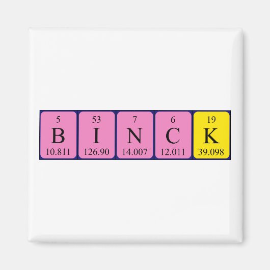Binck periodieke tabelnaam magneet (Voorkant)