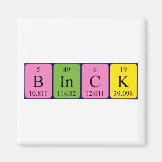 Binck periodieke tabelnaam magneet (Voorkant)