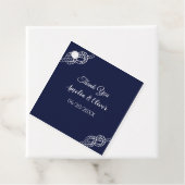 Bind De Knoop Nautisch Touw Wit & Navy Wedding Bedankjes Labels (In situ)