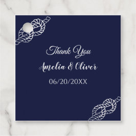 Bind De Knoop Nautisch Touw Wit & Navy Wedding Bedankjes Labels