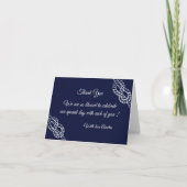 Bind De Knoop Nautisch Touw Wit & Navy Wedding Bedankkaart (Voorkant)
