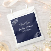 Bind De Knoop Nautisch Touw Wit & Navy Wedding Bedankzakje (Geknipt)