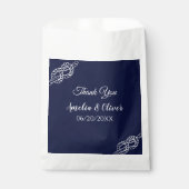 Bind De Knoop Nautisch Touw Wit & Navy Wedding Bedankzakje (Voorkant)