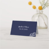 Bind De Knoop Nautisch Touw Wit & Navy Wedding Plaatskaartje (Voorkant)