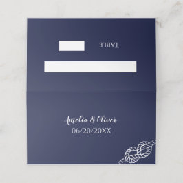 Bind De Knoop Nautisch Touw Wit & Navy Wedding Plaatskaartje