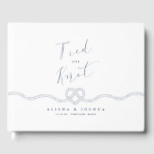 Bind De Knoop Touw Hart Nautische Marine & Wit Gastenboek (Voorkant)