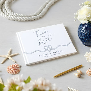 Bind De Knoop Touw Hart Nautische Marine & Wit Gastenboek