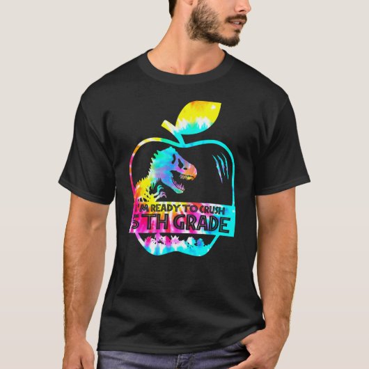 Bind Dye Rex terug naar school klaar om 5e Afstude T-shirt (Voorkant)