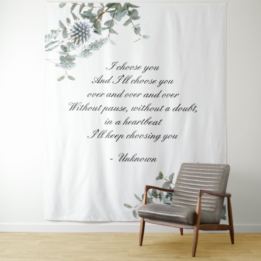 Bindachtergrond | Weddenschap | Blauwe Floral Wandkleed (In situ)