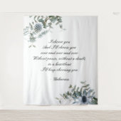 Bindachtergrond | Weddenschap | Blauwe Floral Wandkleed (Voorkant)