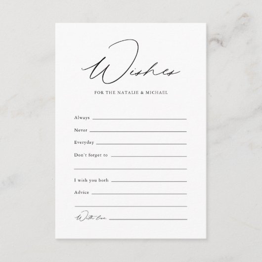 Bindadvies en wensen voor bruid en bruid advieskaart (Voorkant)
