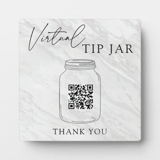 Bindbalk Virtual Tip Jar QR Code Sign Plaque Fotoplaat (Voorkant)