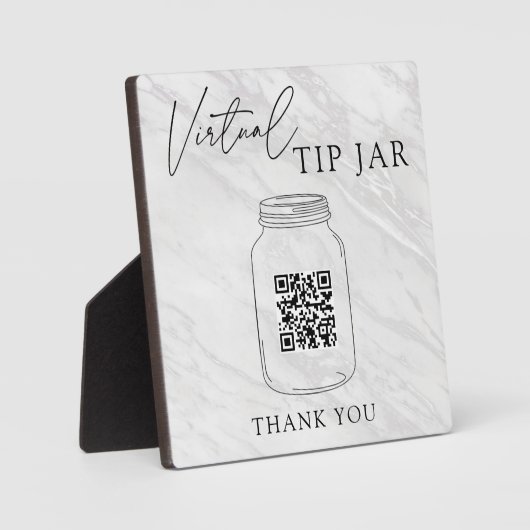 Bindbalk Virtual Tip Jar QR Code Sign Plaque Fotoplaat (Voorkant)