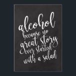 Bindbalk voor weddenschap met alcohol Betaalbaar b Kaart<br><div class="desc">Een elegant teken van de snijrand bruiloft, kenmerkt de tekst "alcohol omdat geen groot verhaal ooit met een salade"in een extraverte manuscriptdoopvont begon, voegt de borsteltextuur een spontaan en playful gevoel toe. De achtergrondkleur kan aan uw behoeften en voorkeuren worden aangepast. Neem contact met mij op als u een speciaal...</div>