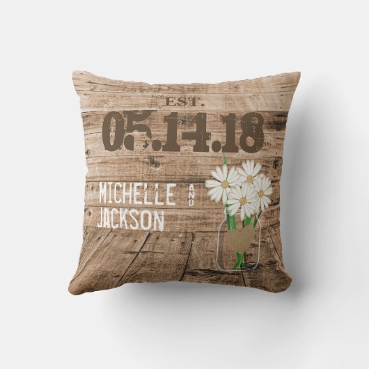 Bindbarn Wood Design met Daisies Buitenkussen (Achterkant)