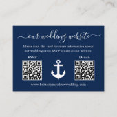 Bindblauw Anchor 2 QR RSVP - Gegevens gestreept Informatiekaartje (Voorkant)