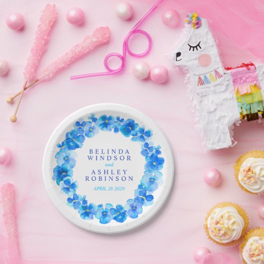 Bindblauwe waterverf met aangepast papieren bord (Feest)