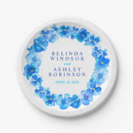 Bindblauwe waterverf met aangepast papieren bord