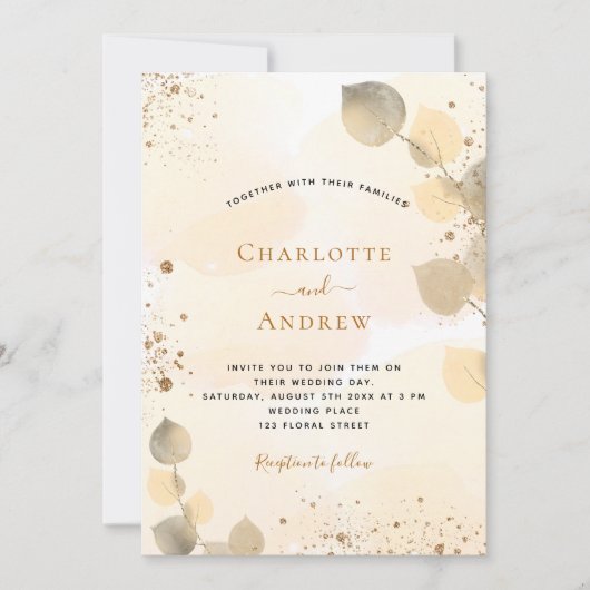 Bindboomgaard (Eucalyptus golden botanical foliage Kaart (Voorkant)