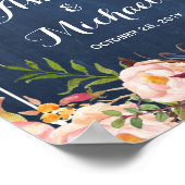 Bindbord Blauw karton Floral Poster (Hoek)