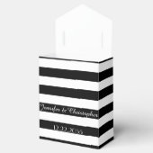 Bindbox, zwarte en witte strepen bedankdoosjes (Geopend)