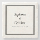 Bindbruid en bruin zwart-wit, eenvoudig elegant stenen onderzetter (Voorkant)