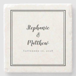 Bindbruid en bruin zwart-wit, eenvoudig elegant stenen onderzetter