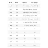 Bindcodes zwart en wit teenslippers (Maatoverzicht)